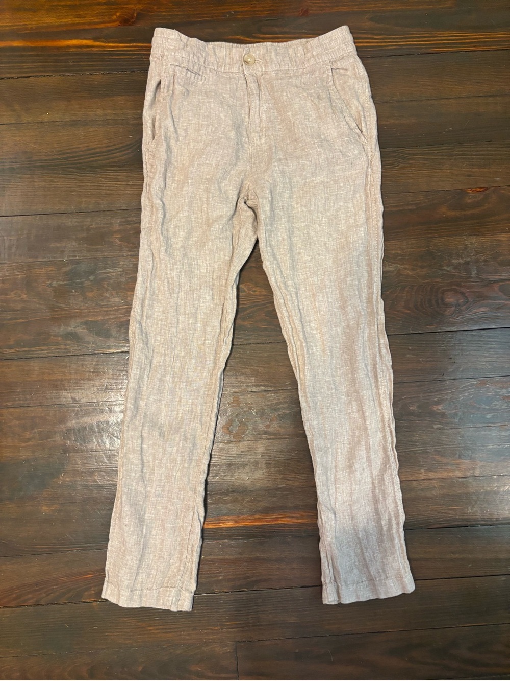 Panama Jack Women's Linen Blend Trousers in Light Beige